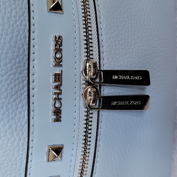 Michael Kors Kenly Lt. Sky blue medium leather backpack - Picture 10 of 16